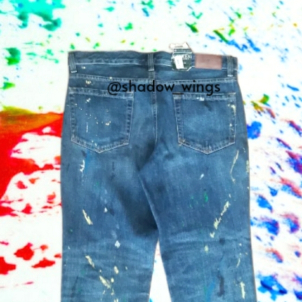 Ralph Lauren Girlfriend Paint Splatter Jeans / Size 6 Painted Cropped Jeans - Picture 3 of 15